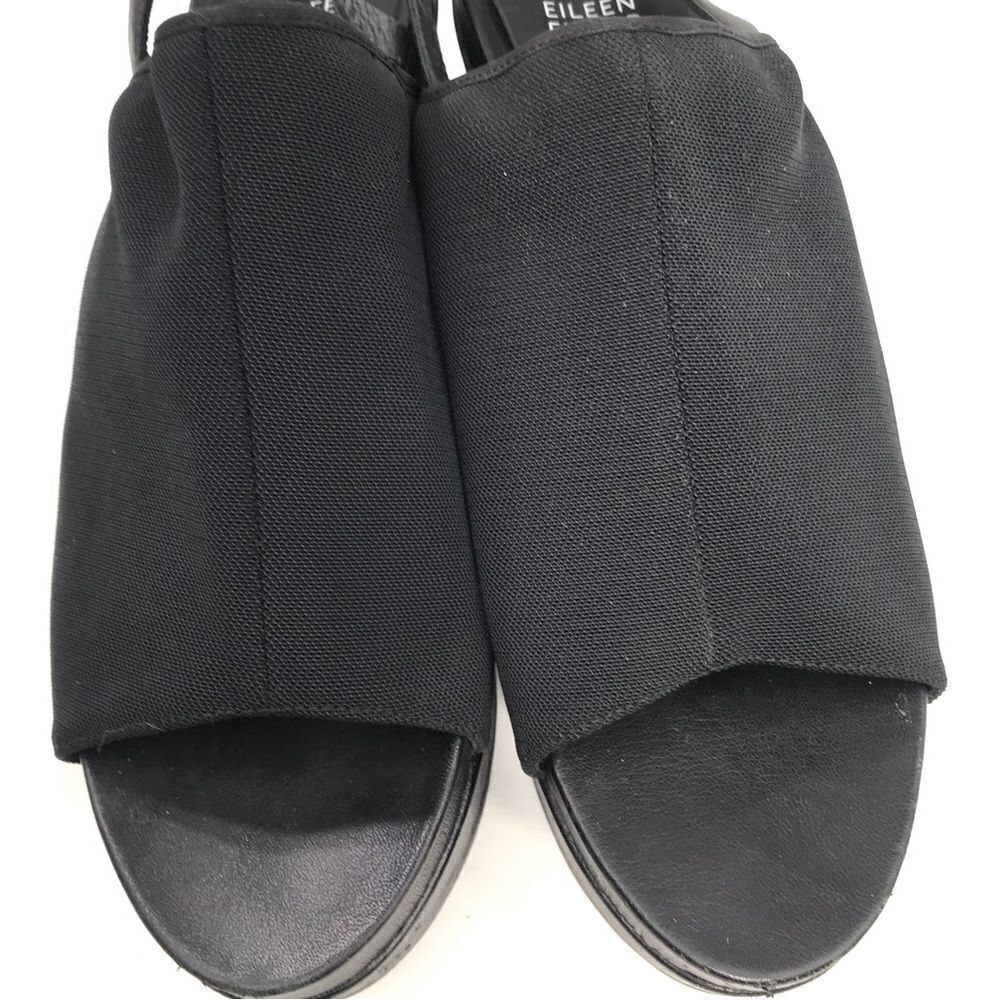 Eileen Fisher Black Wedge Sandals - Picture 6 of 13